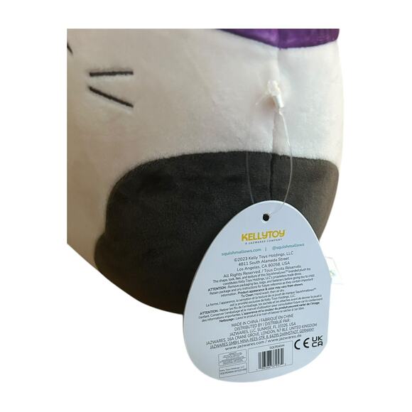 Squishmallows Kellytoy 8" Stuffed Plush Cam The Calico Cat Purple Winter Hat - Picture 3 of 6